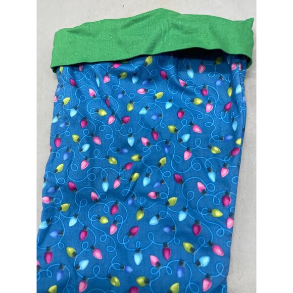 handmade Christmas stocking blue green holiday light design 16" READ - Picture 6 of 6